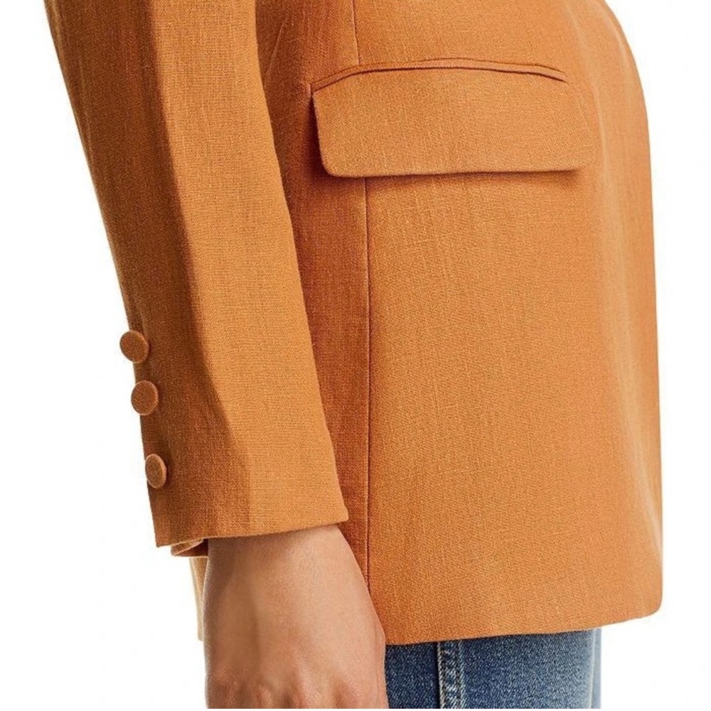 Bardot Domenica Linen Cotton Cut Out long Blazer orange camel Brown 59249JB - Picture 3 of 5